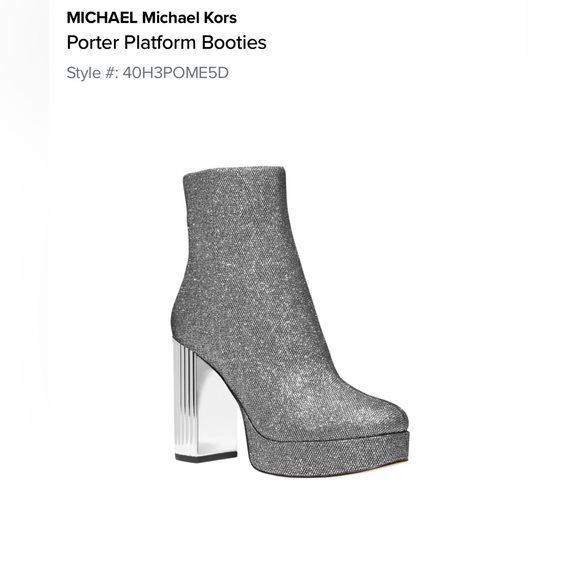 Michael Kors Shoes - Michael Kors Shimmering Silver Heeled Boots